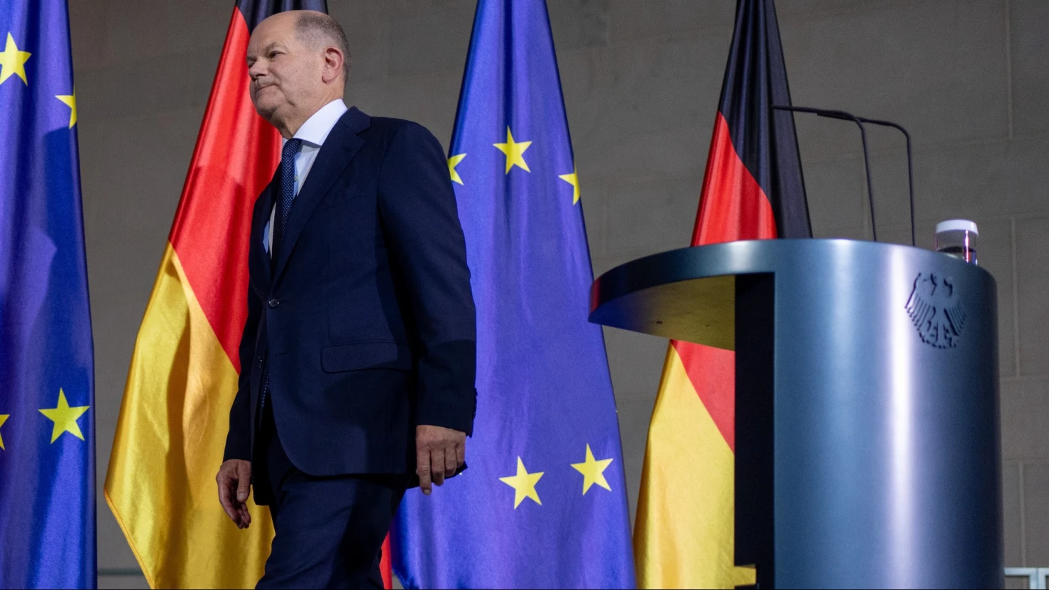 Olafas Scholzas, Vokietijos kancleris. Michaelio Kappelero (dpa / „Scanpix“) nuotr.