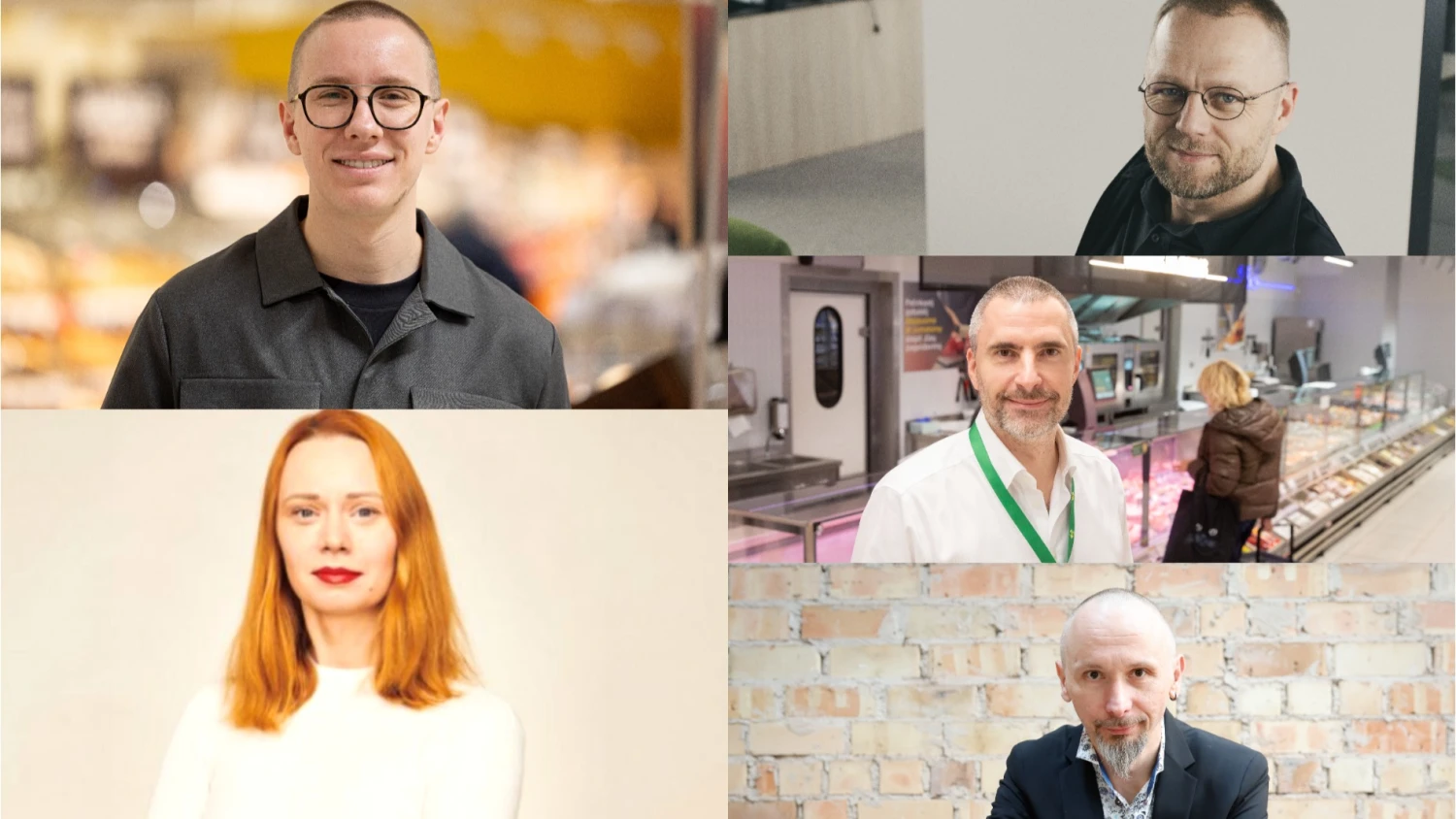 VŽ koliažas (iš kairės): Kristupas Buzys, „Maximos“ rinkodaros direktorius, Mindaugas Savickas, „Tele2“ rinkodaros direktorius, Neringa Podkopajeva, „Lidl“ rinkodaros vadovė, Andrejus Dudko, „Iki“ rinkodaros vadovas, ir Vasaris Oržekauskas, „Inspired UM“.