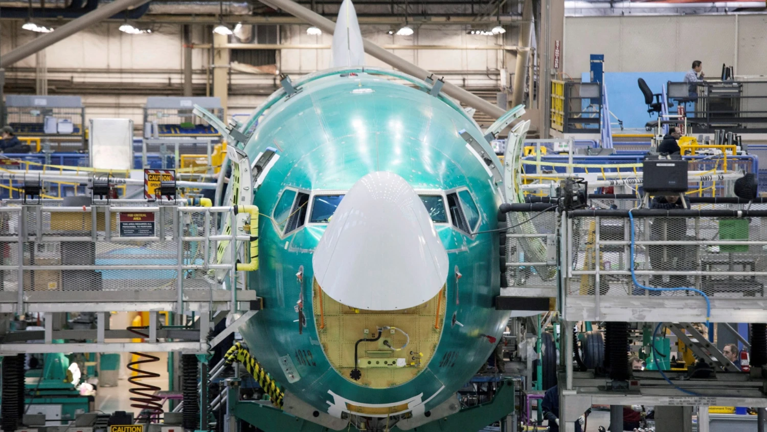 Lėktuvas „Boeing 737“ gamykloje Rentone, Vašingtono valstijoje. Davido Ryderio („Reuters“ / „Scanpix“) nuotr. 