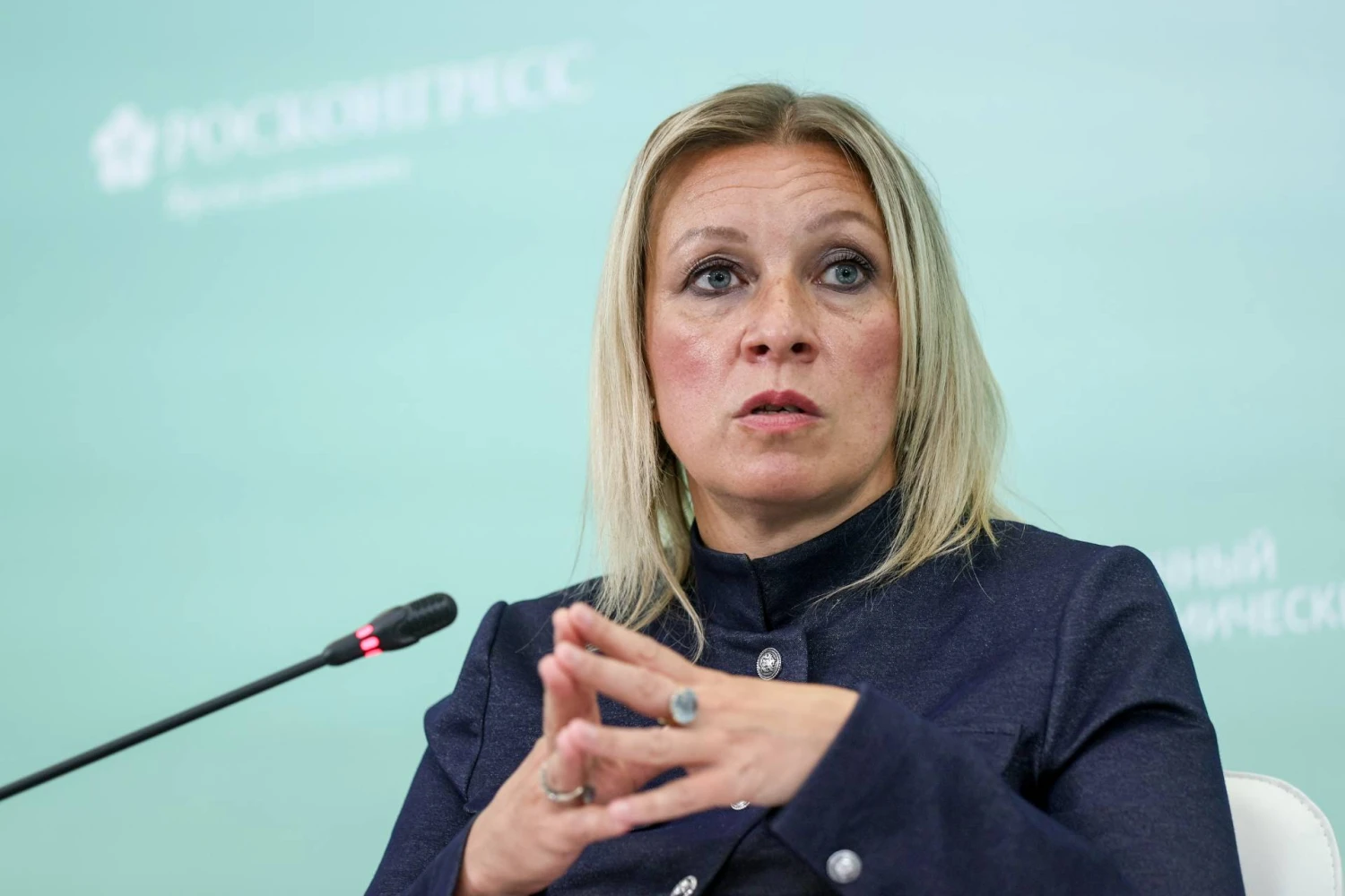 Marija Zacharova, Rusijos užsienio reikalų ministerijos atstovė. Eriko Romanenko („ZUMA Press“ / „Scanpix“) nuotr.
