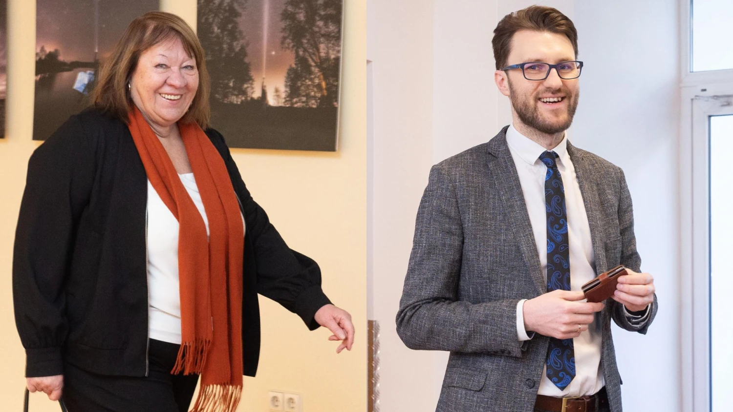 Iš kairės: R. Skyrienė, asociacijos „Investors‘ Forum“ vykdomoji direktorė, ir ją gegužę pakeisiantis V. Šilinskas, asociacijos politikos ir korporatyvinių reikalų vadovas. VŽ koliažas.