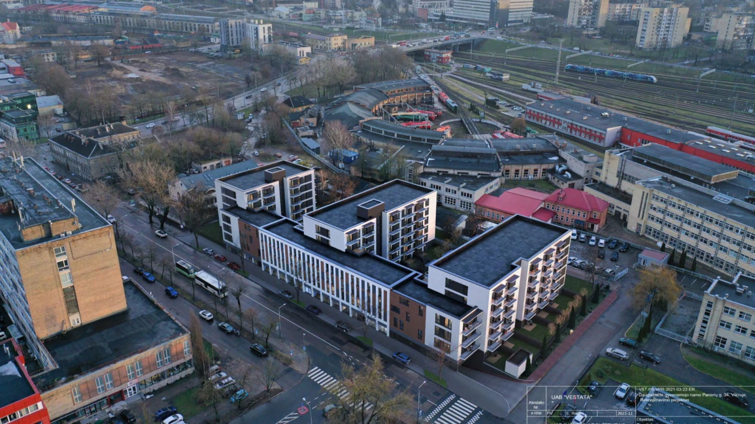Projektas „Naujamiesčio trio“. UAB „Užupio architektai“ ir UAB „Vestata“ vizualizacija.