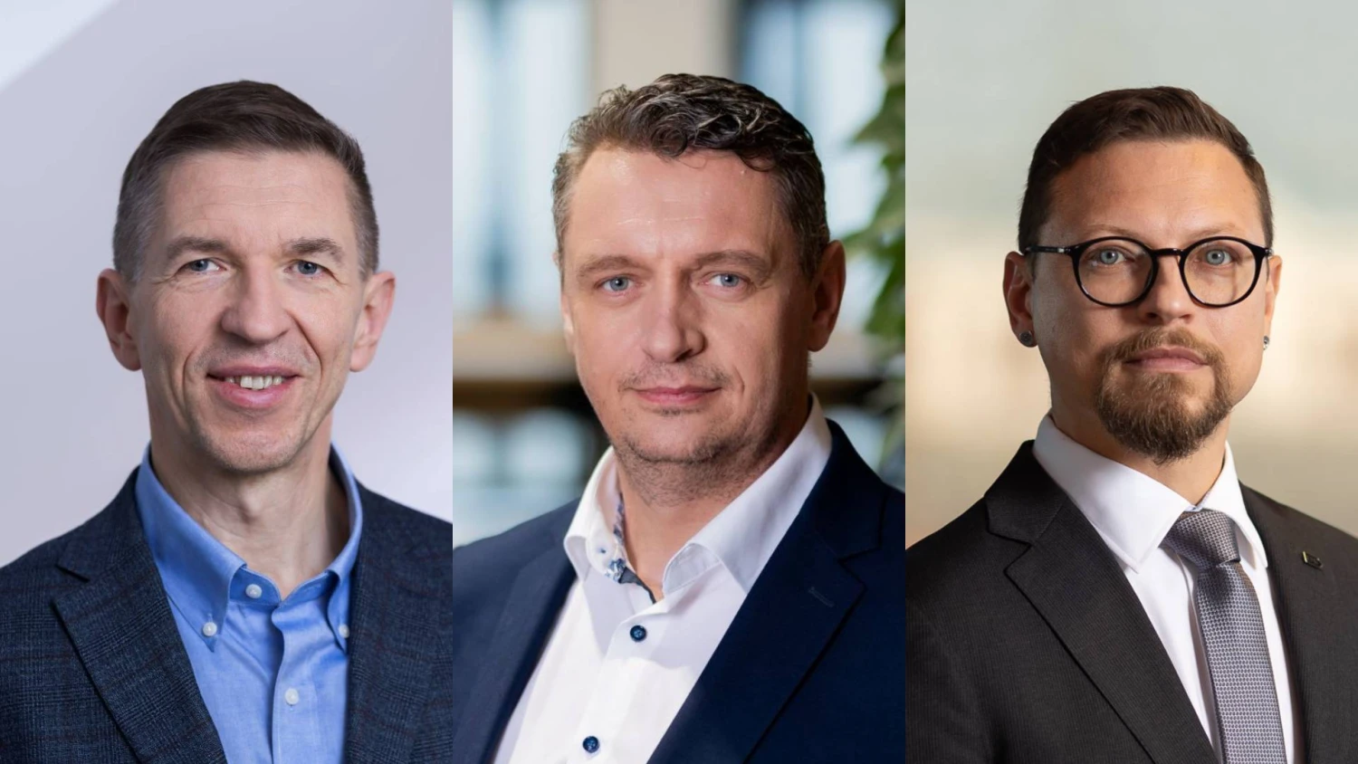 Ruslanas Turskis, Lietuvos banko Atitikties ir rizikų valdymo skyriaus vadovas, ESO vadovas Renaldas Radvila ir LTG grupės verslo atsparumo direktorius Gediminas Šečkus.