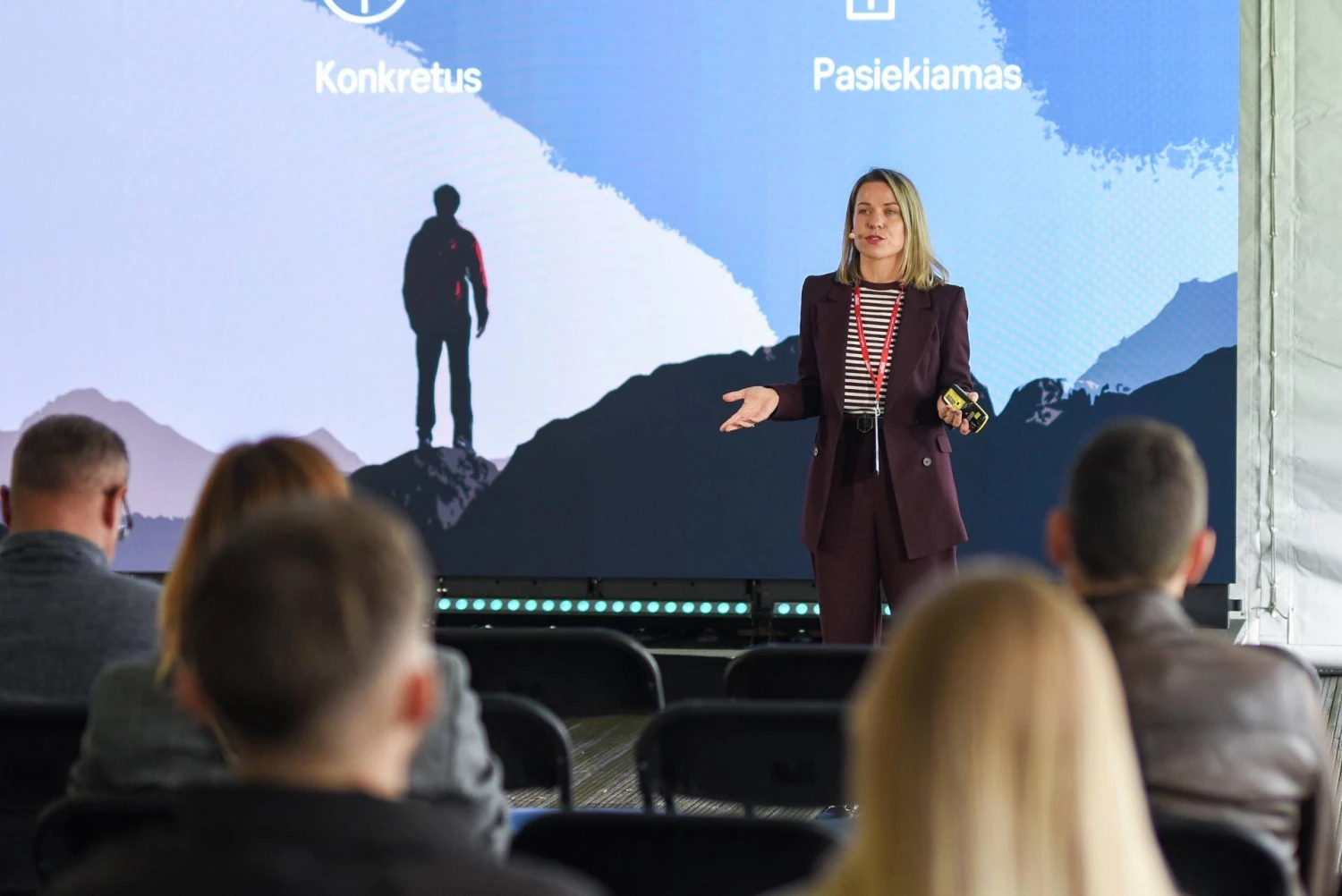 Sigita Strockytė-Varnė, SEB banko asmeninių finansų ekspertė, investuotojų festivalyje. Ryčio Galadausko (VŽ) nuotr.