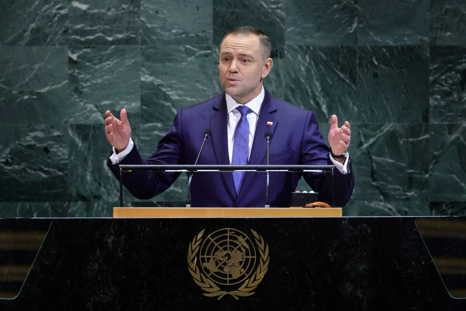  Lenkijos prezidentas  Karolis Navrockis. Leonard Munoz (AFP/„Scanpix“) nuotr. 