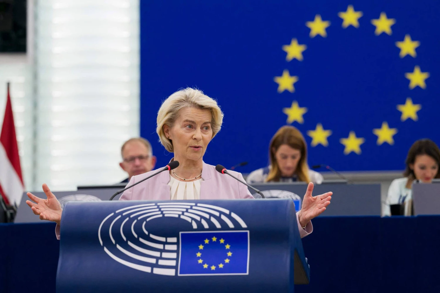 Ursula von der Leyen, Europos Komisijos pirmininkė. Jean-Christophe Verhageno (AFP / „Scanpix“) nuotr.