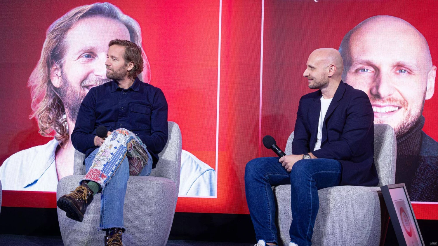 Thomas Plantenga, „Vinted“ vadovas ir  Tomas Okmanas, UAB „360 IT“, priklausančios „Nord Security“ grupei, vadovas. Vladimiro Ivanovo (VŽ) nuotr.