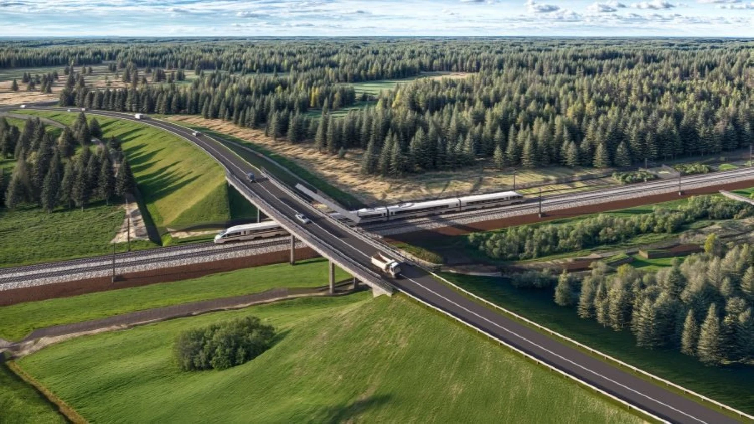 „Rail Baltica“ vėžės vizualizacija. LTG nuotr.