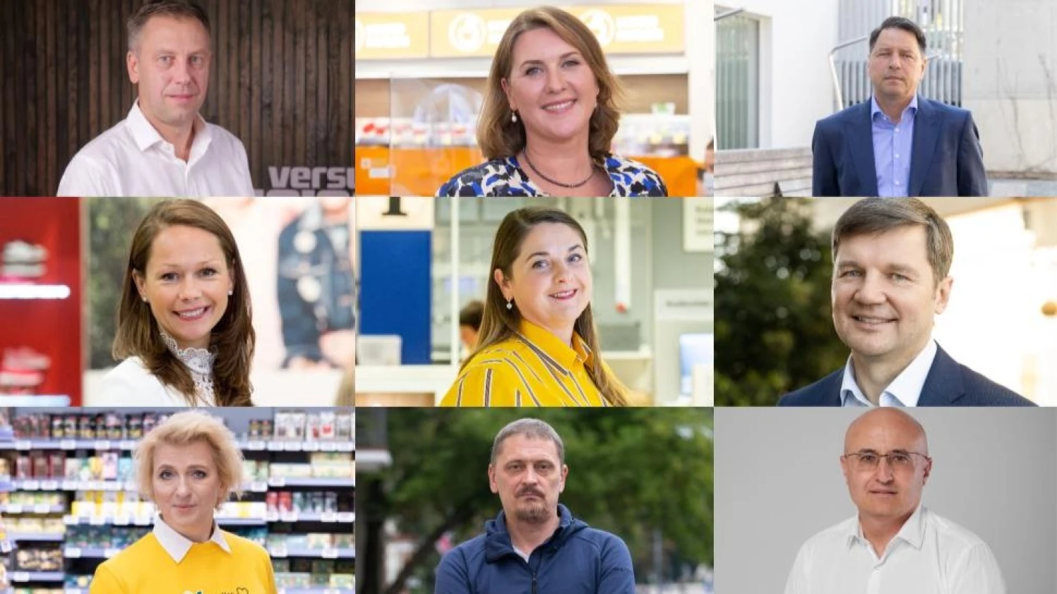 Prekybos įmonių vadovai. VŽ koliažas.
