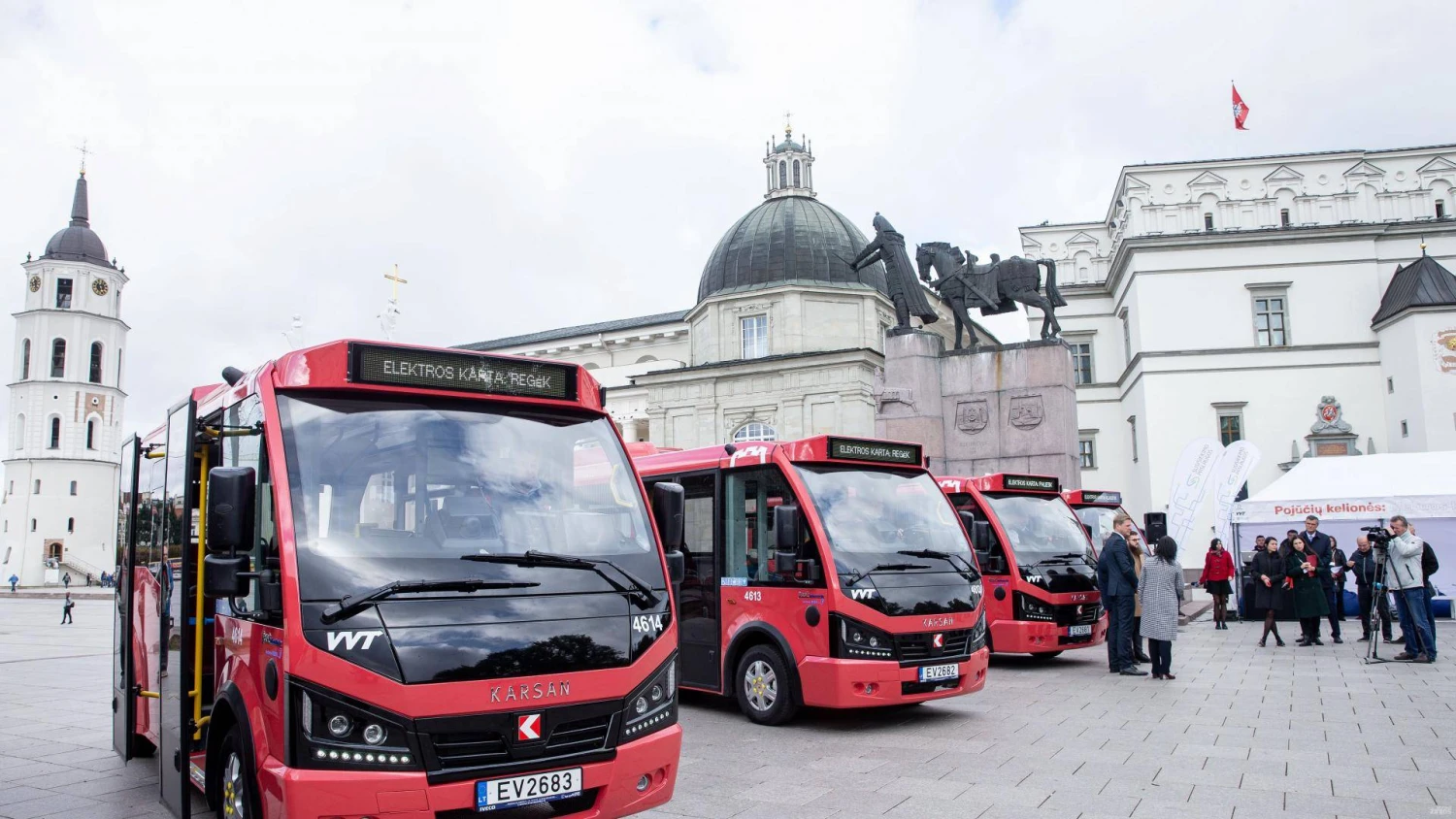 2019 m. Vilniuje buvo pristatyti pirmieji elektriniai autobusai. Juditos Grigelytės (VŽ) nuotr.