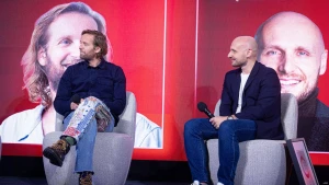 Thomas Plantenga, „Vinted“ vadovas ir  Tomas Okmanas, UAB „360 IT“, priklausančios „Nord Security“ grupei, vadovas. Vladimiro Ivanovo (VŽ) nuotr.