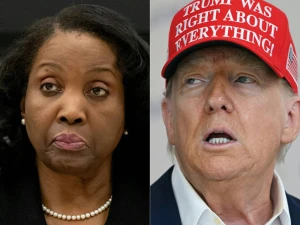Lisa Cook ir Donaldas Trumpas. Saulio Loebo, Andrew Caballero Reynoldso (AFP / „Scanpix“) nuotr. 