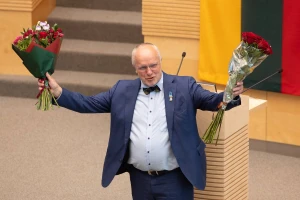 Juozas Olekas, po išrinkimo Seimo pirmininku. Vladimiro Ivanovo (VŽ) nuotr.