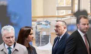 Iš kairės: G. Nausėda, prezidentas, I. Ruginienė, premjerė, V. Kondratovičius, vidaus reikalų ministras, ir J. Taminskas, susisiekimo ministras. VŽ koliažas.