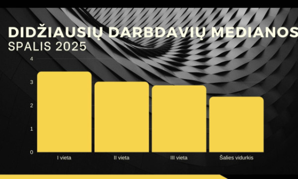 Stambiausių darbdavių atlygio medianos spalį