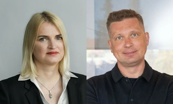 Jorūnė Juodžbalytė, „Eikos“ inovacijų ir tvarumo koordinatorė, Gediminas Pruskus, „Inreal“ grupės vadovas. VŽ koliažas.