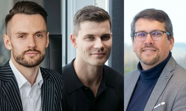 Karolis Ražukas,  „Orion Wealth“ projektų vadovas, Šarūnas Stepukonis, „Baltic Infrastructure Fund“ partneris, Mindaugas Kulbokas, „Newsec“ rinkos tyrimų ir analizės vadovas Baltijos šalyse. VŽ koliažas.