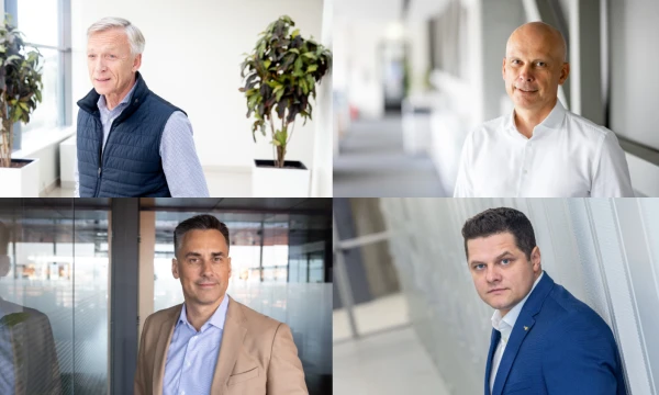 Arvydas Avulis, „Hanner“ valdybos pirmininkas, Darius Vyšniauskas, „Transimeksos“ generalinis direktorius, Kęstutis Juščius, „Auga Group“ generalinis direktorius, Modestas Ancius, UAB „Baltnetos komunikacijos“ vadovas. VŽ, BNS nuotr.