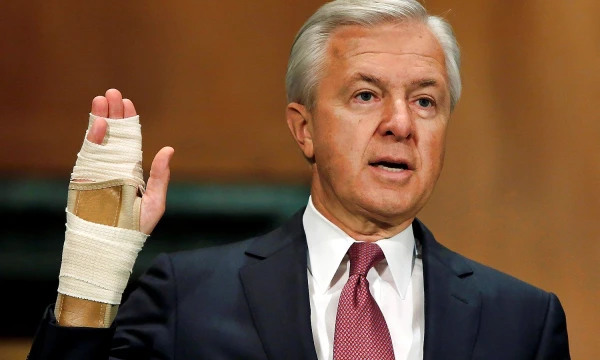 Johnas Stumpfas, „Wells Fargo“ vykdomasis direktorius ir valdybos pirmininkas. Gary Camerono („Reuters“/„Scanpix“) nuotr.
