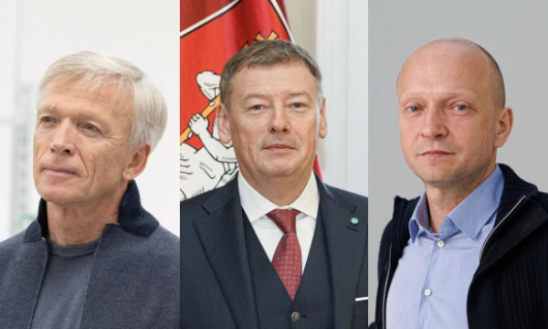 Iš kairės: Arvydas Avulis, „Hanner“ valdybos pirmininkas, Vidmantas Janulevičius, Lietuvos pramonininkų konfederacijos (LPK) prezidentas, Nerijus Mačiulis, „Swedbank“ vyriausiasis ekonomistas. Vladimiro Ivanovo ir Juditos Grigelytės (VŽ) nuotraukų koliažas.