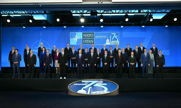 Tradicinė NATO sąjungininkų „šeimos“ nuotrauka Vašingtone. Mandelo Ngano (AFP/„Scanpix“) nuotr.