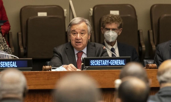 Antonio Guterresas, Jungtinių Tautų generalinis sekretorius, surengė specialų pasitarimą, skirtą aprūpinimui maistu užtikrinti, kuriame daugiausiai aptarinėta Ukrainos grūdų eksporto krizė. Levo Radino („ZUMA“ / „Scanpix“ ) nuotr.