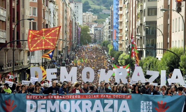 Demonstracija už Katalonijos nepriklausomybę. Vincento Westo („Reuters“ / „Scanpix“) nuotr.