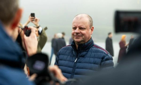 Saulius Skvernelis po išankstinio balsavimo. Gretos Skaraitienės (BNS) nuotr.