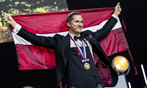 2023 m. Pasaulio someljė čempionas Raimondas Tomsonas. Bertrand'o Guay (AFP / „Scanpix“) nuotr.