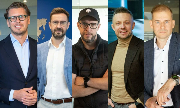 M. Ivanauskas (kairėje), „Telia Global Services Lithuania“ buvęs vadovas, Š. Dyburis, „AIMS International Lietuva“ vadovaujantysis partneris, A. Zimnickas, „Plusų“ įkūrėjas, Marius Lazdauskas, „Hotremos“ bendraturtis, D. Janušas, „Toksikos“ valdybos pirmininkas. VŽ koliažas.