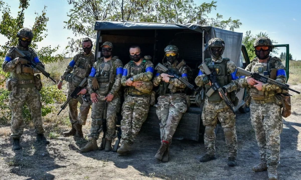 Ukrainos kariai pratybose Zaporožės regione. Andriy Andriyenko (SOPA per „ZUMA Press Wire“ / „Scanpix“ nuotr.)