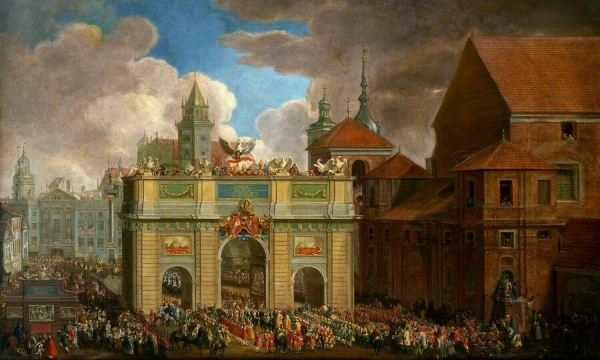 Augusto III pasitikimas, XVIII a. Valdovų rūmų muziejaus nuotr.