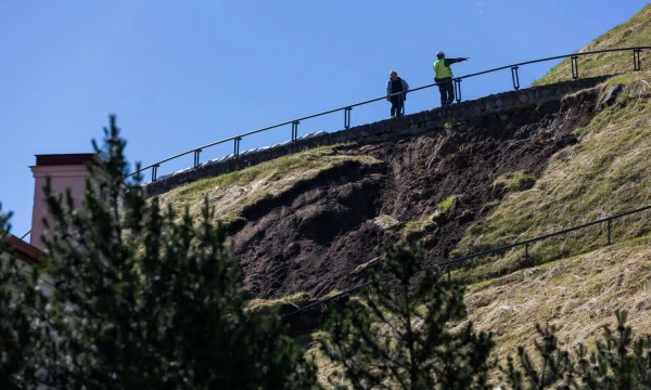 Nuošliauža Gedimino kalno šiaurės rytiniame šlaite, 2022 m. birželis. Luko Balandžio (BNS) nuotr.