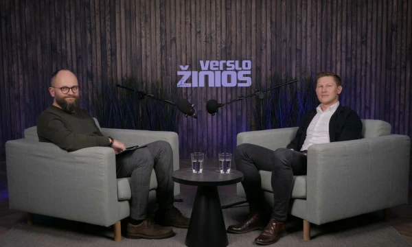 Moderatorius Ugnius Savickas. ir „Inbank“ pardavimų skyriaus vadovas Donatas Mickus.