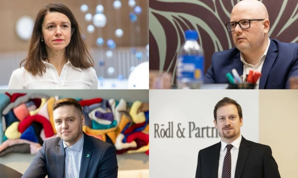 Iš kairės į dešinę: Rūta Petrulytė, „Omniva LT“ personalo vadovė, Nemunas Biknius, „Amber Grid“ vadovas, Žydrūnas Tamašauskas, „Oxylabs“ produktų vystymo vadovas, Liutgardas Maculevičius, „Rodl & Partner“ advokatas. VŽ koliažas.