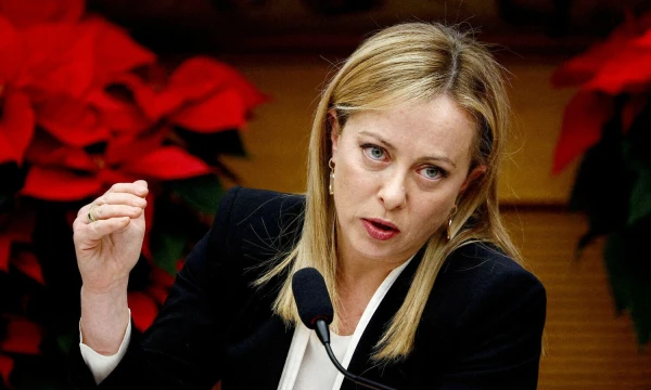 Giorgia Meloni, Italijos premjerė. Guglielmo Mangiapane („Reuters“/„Scanpix“) nuotr.