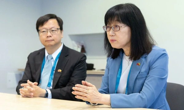 Yijuang Chern, Taivano nacionalinės mokslo ir technologijų tarybos ministro pavaduotoja, ir Ericas Huangas, Taivano atstovybės Lietuvoje vadovas. Juditos Grigelytės (VŽ) nuotr.