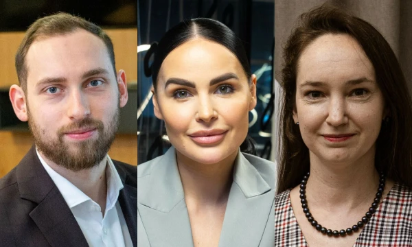 L. Pultaražinskas, „Triniti Jurex“ teisininkas, Greta Zarembienė, „Rontgen“  partnerė, Vaida Česnulevičiūtė-Markevičienė, finansų viceministrė. „Mano pinigų“ koliažas.