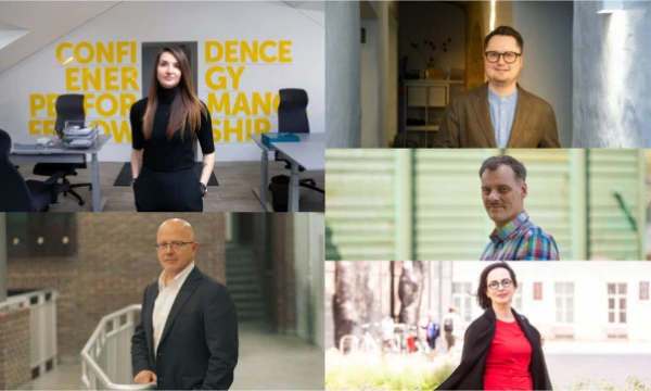 Iš kairės: Raminta Rimkienė, „Fabula Rud Pedersen Group“ direktorė, Donatas Bedulskis, „co:agency“ partneris, vadovas, Ričardas Jarmalavičius, „Publicum“ valdybos pirmininkas, Paulius Tamulionis, „Idea prima“ direktorius, ir Daiva Lialytė, „Integrity PR“ vadovė.