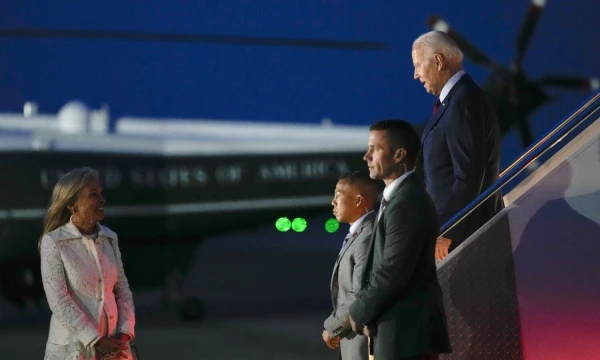 Joe Bidenas, JAV prezidentas, atvyko į Jungtinę Karalystę. Susan Walsh (AP/„Scanpix“) nuotr.