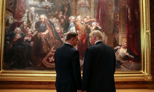 Prezidentas Donaldas Trumpas pirmą kartą atvažiavo į Lenkiją 2017 m. liepą, pakeliui į G 20 viršūnių susitikimą Vokietijoje. „Reuters“ nuotr.