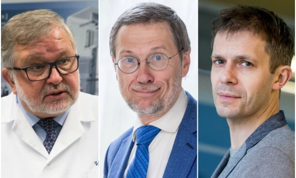 Biotechnologijų verslininkas Vladas Bumelis, mokslininkas Liudas Mažylis ir žurnalistas Andrius Tapinas. Vladimiro Ivanovo ir Juditos Grigelytės (VŽ) nuotr.