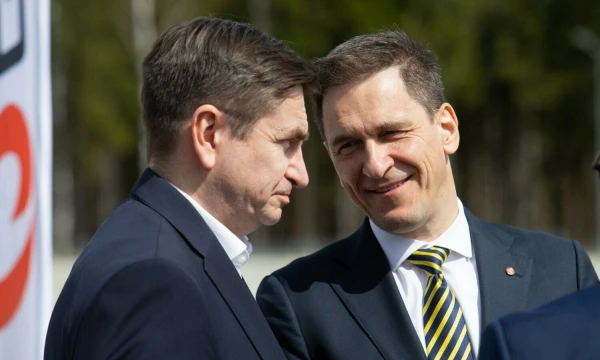 Darius Maikštėnas, UAB „Ignitis grupė“ valdybos pirmininkas (kairėje), ir Dainius Kreivys, energetikos ministras. Juditos Grigelytės (VŽ) nuotr.