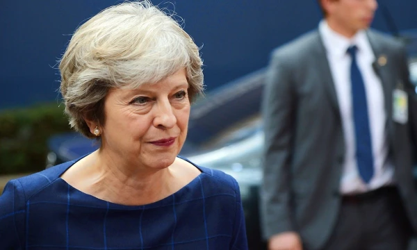 Theresa May, JK ministrė pirmininkė, Europos Vadovų Taryboje. Aleksandro Vitvickio („Sputnik“ / „Scanpix“) nuotr.
