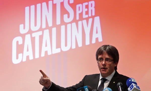 Ousted Catalan leader Carles Puigdemont gives a speech at the launch of a campaign for political platform "Junts per Catalunya" ahead of the December 21, 2017 Catalan regional election, in Oostkamp, Belgium, November 25, 2017. REUTERS/Yves Herman