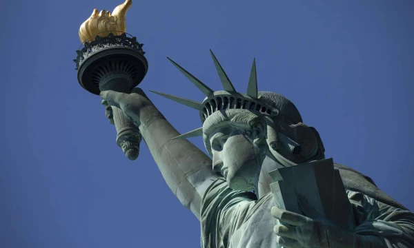 Amerikos simbolis – Laisvės statula. Drew Angerer („Getty Images“/AFP/“Scanpix“) nuotr. 