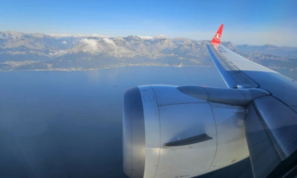 „Turkish Airlines“ lėktuvas virš Viduržemio jūros. Lino Butkaus (VŽ) nuotr.