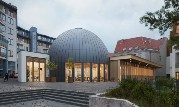 Suplanuota pirmojo Vilniaus planetariumo rekonstrukcija. „Aketuri architektai“ vizualizacija.