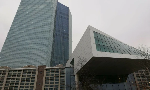 Europos centrinio banko būstinė Frankfurte. Pauliaus Čiulados nuotr.