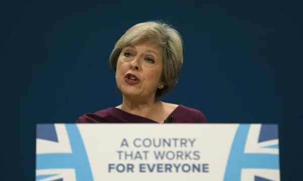 Theresa May, Jungtinės Karalystės premjerė. Toby Melville’io („Reuters“ / „Scanpix“) nuotr. 